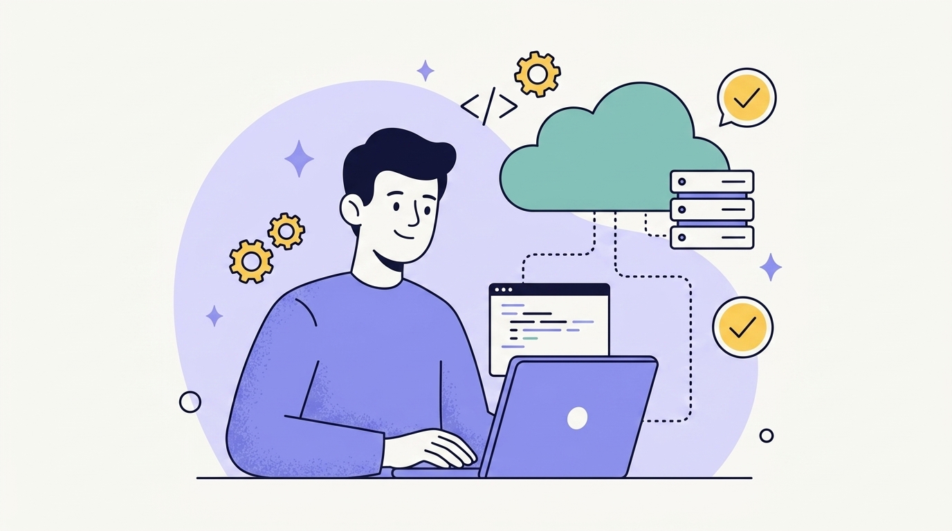Cloud and DevOps CI/CD pipeline infrastructure illustration